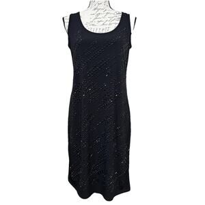 Calvin Klein Jeweled Slinky Knit Tank Dress Size S Black Sleeveless Cocktail NWT
